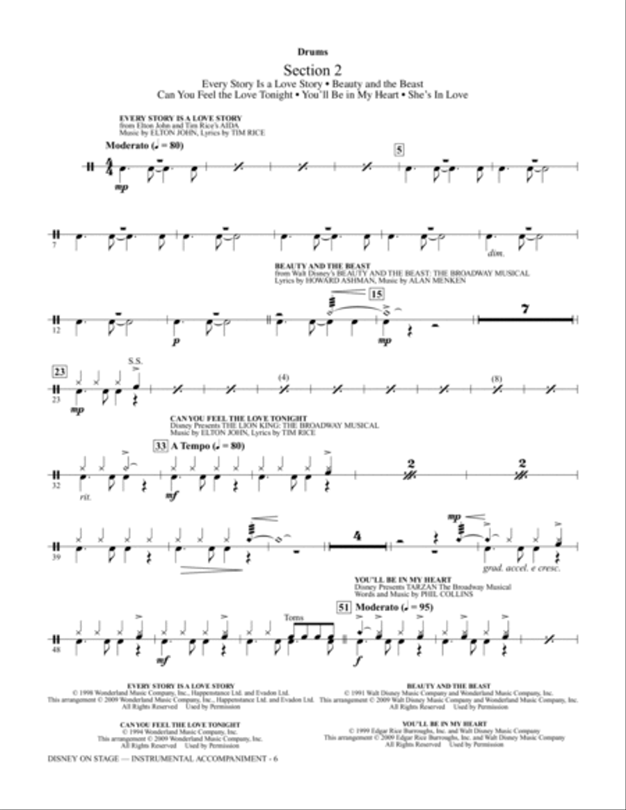 Disney On Stage (Medley) - Drums Choir scores gallery preview page 5