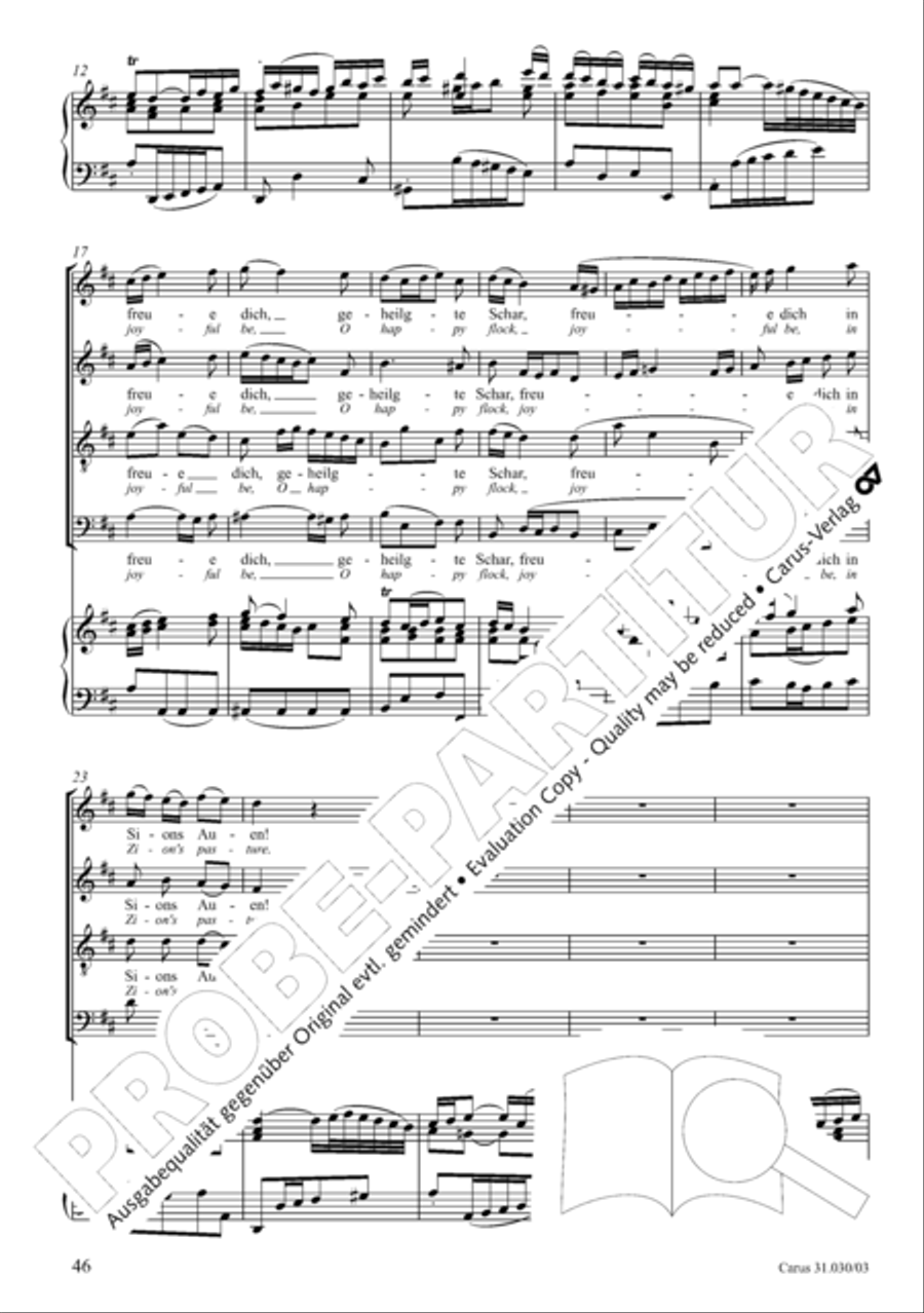 Joyful be, O ransomed flock (Freue dich, erloste Schar) 4-Part scores gallery preview page 47