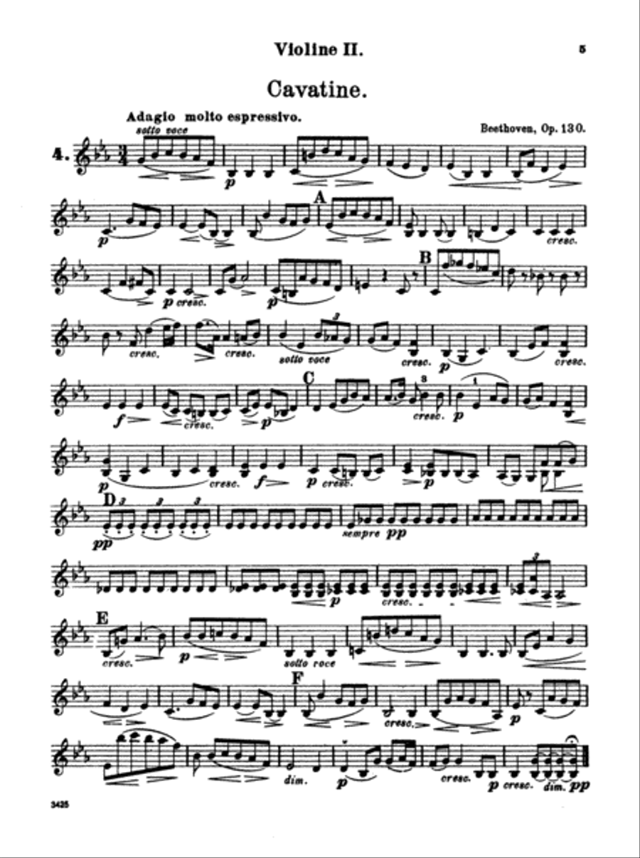Album of Easy String Quartets, Volume I (Pieces by Bach, Haydn, Mozart, Beethoven, Schumann, Mendelssohn, and others): 2nd Violin String Quartet scores gallery preview page 5