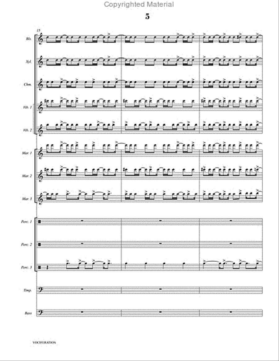 Vociferation Percussion Ensemble scores gallery preview page 6