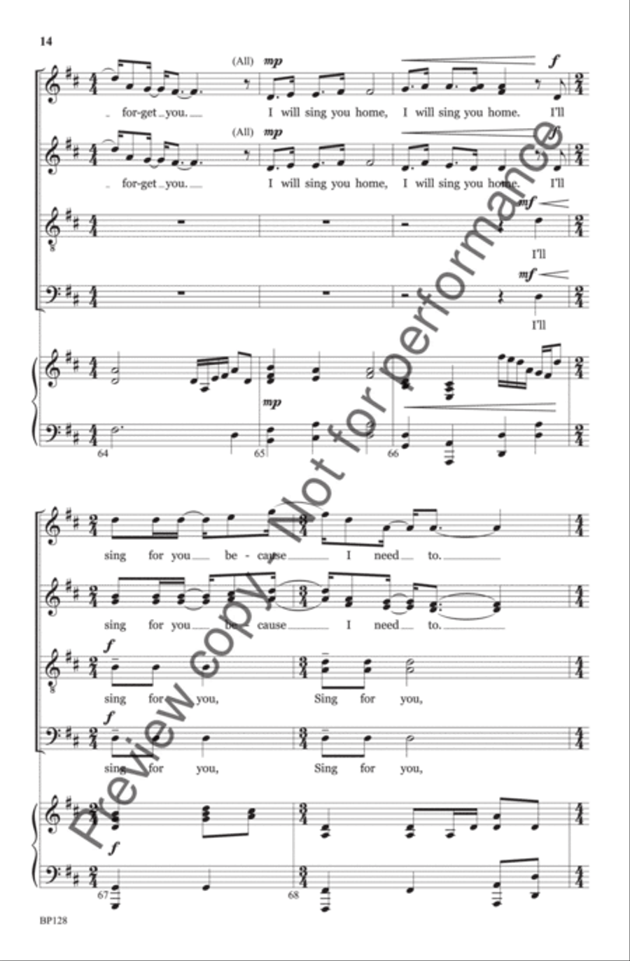 Sing You Home 4-Part scores gallery preview page 15