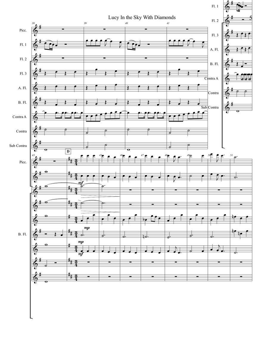 Lucy In The Sky With Diamonds Flute Choir scores gallery preview page 5