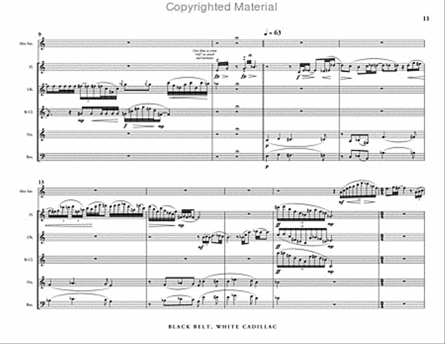 Black Belt, White Cadillac (score & parts) Woodwind Quintet scores gallery preview page 7