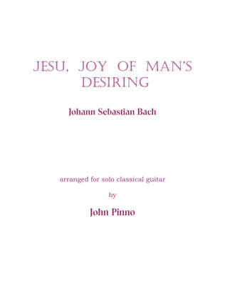 Book cover for Jesu, Joy of Man's Desiring (solo classical guitar)