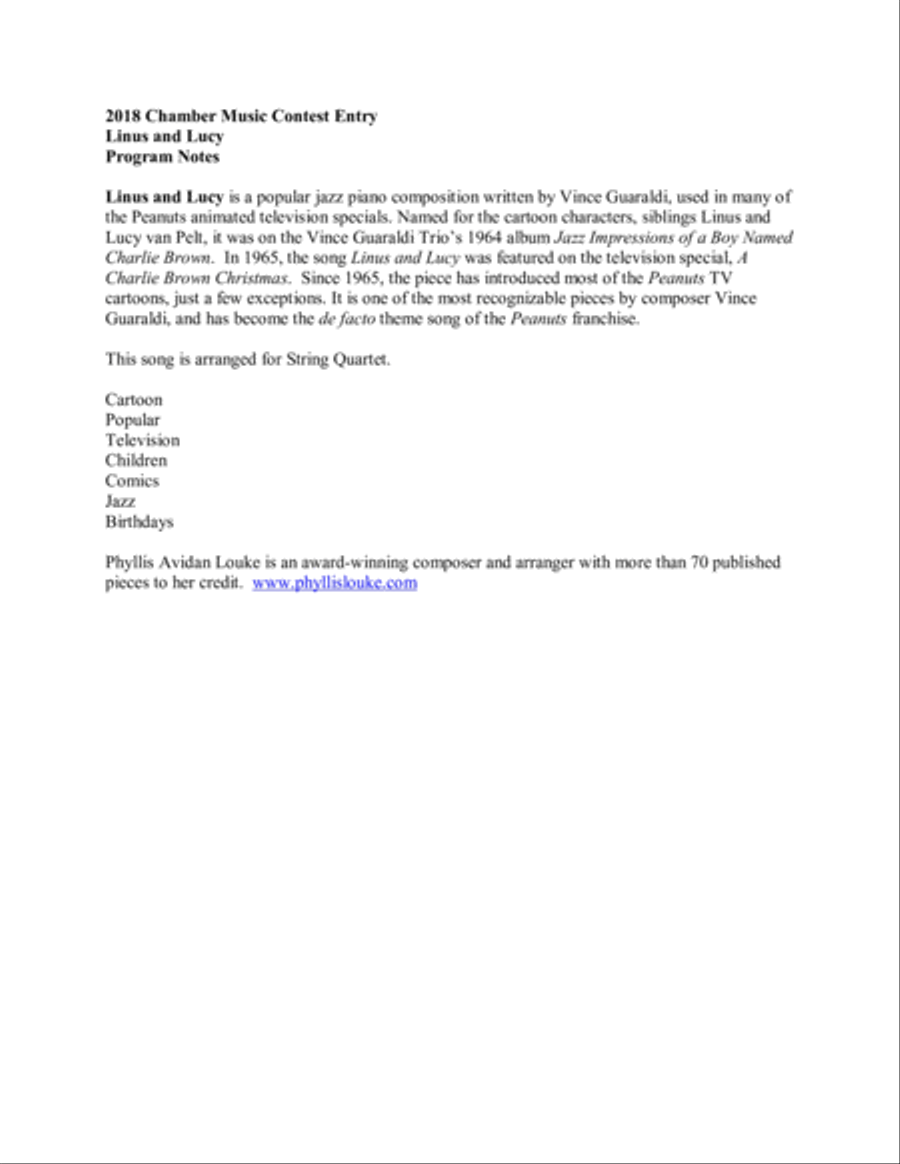Linus And Lucy String Quartet scores gallery preview page 2