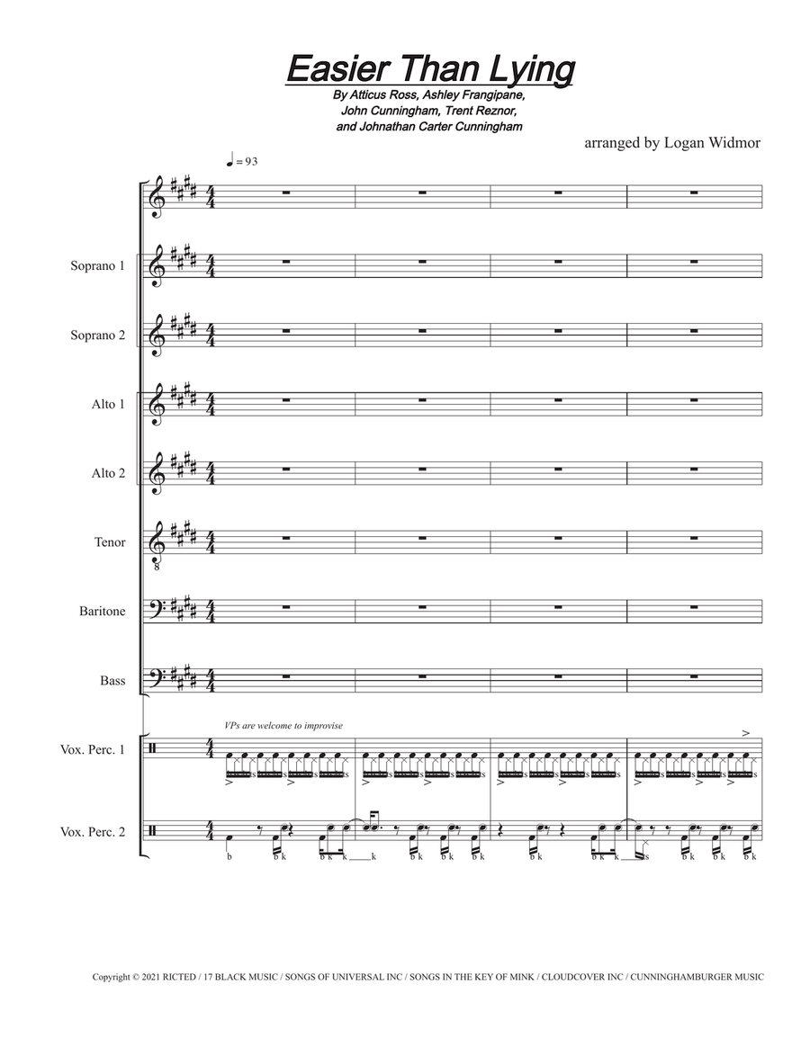 Easier Than Lying Divisi scores gallery preview page 1
