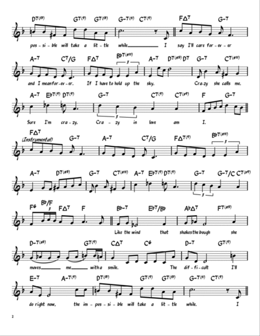 Crazy She Calls Me Piano, Vocal, Guitar scores gallery preview page 2