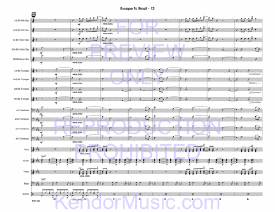 Escape To Brazil Escape To Brazil Jazz Ensemble scores gallery preview page 13