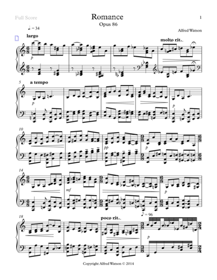 Romance Opus 86 Romance Opus 86 Piano Solo scores gallery preview page 3