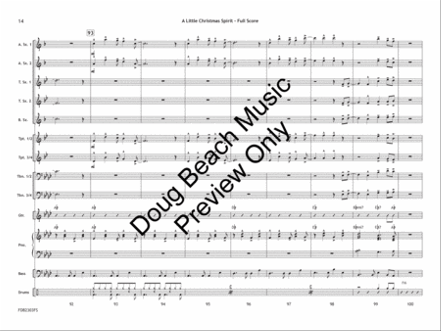 A Little Christmas Spirit (Score) Jazz Ensemble scores gallery preview page 15