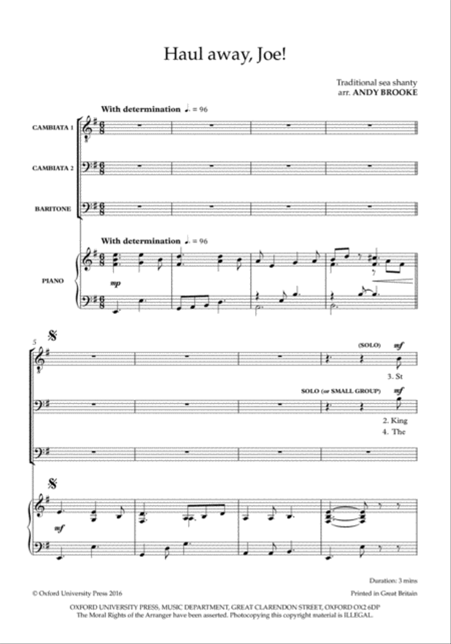 Haul away, Joe! Haul away, Joe! Choir scores gallery preview page 3