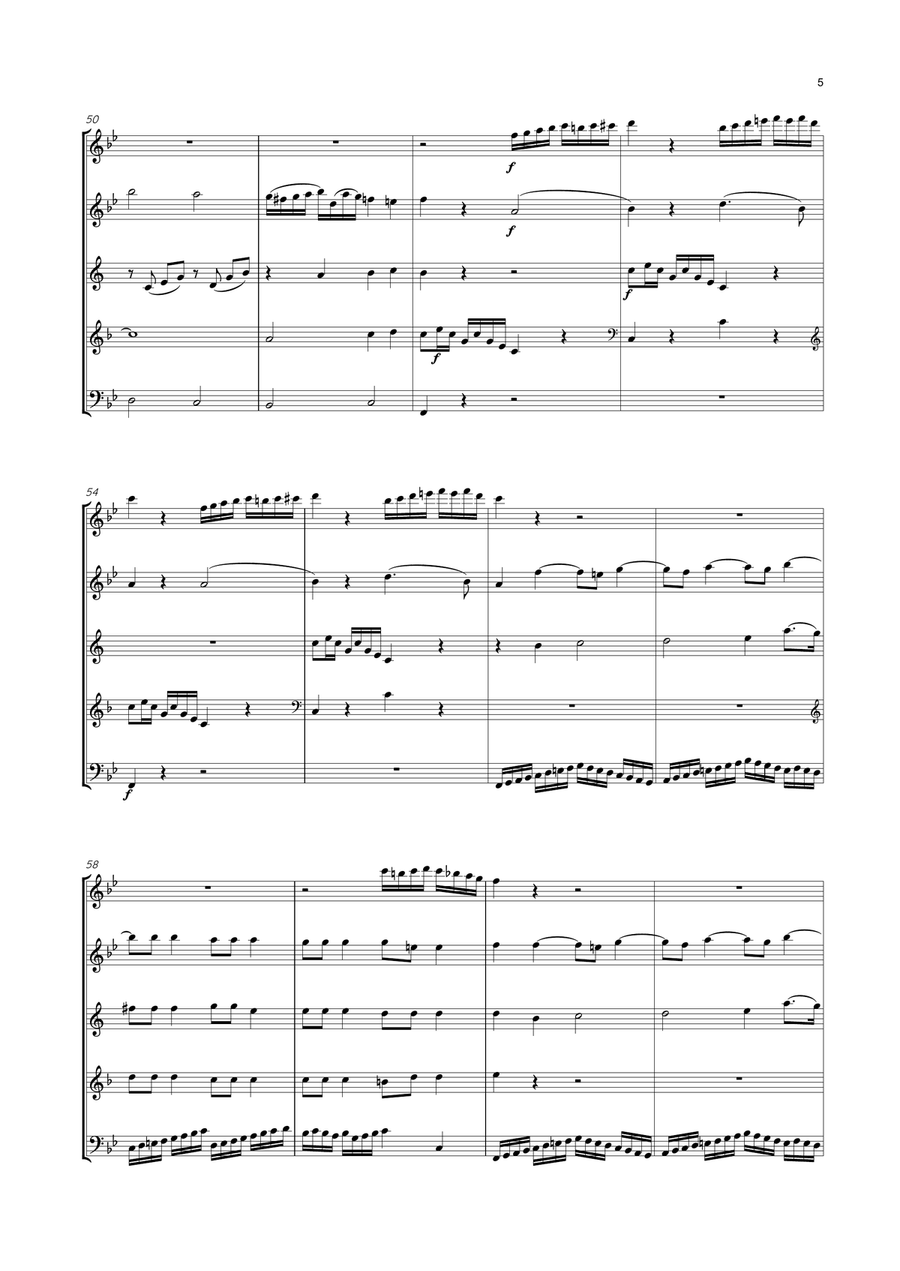 Danzi - Wind Quintet No.1 in B flat major, Op.56 No.1 Woodwind Quintet scores gallery preview page 5