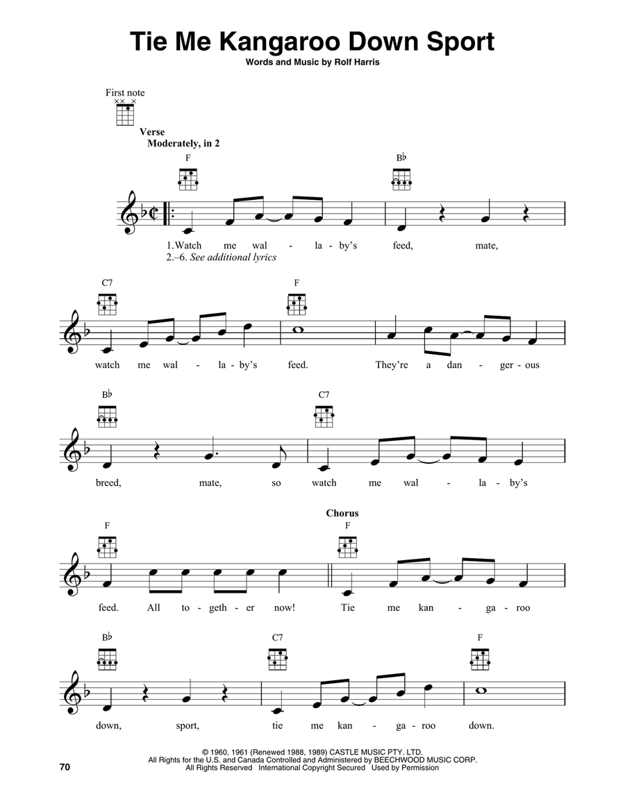 Tie Me Kangaroo Down Sport Banjo scores gallery preview page 1