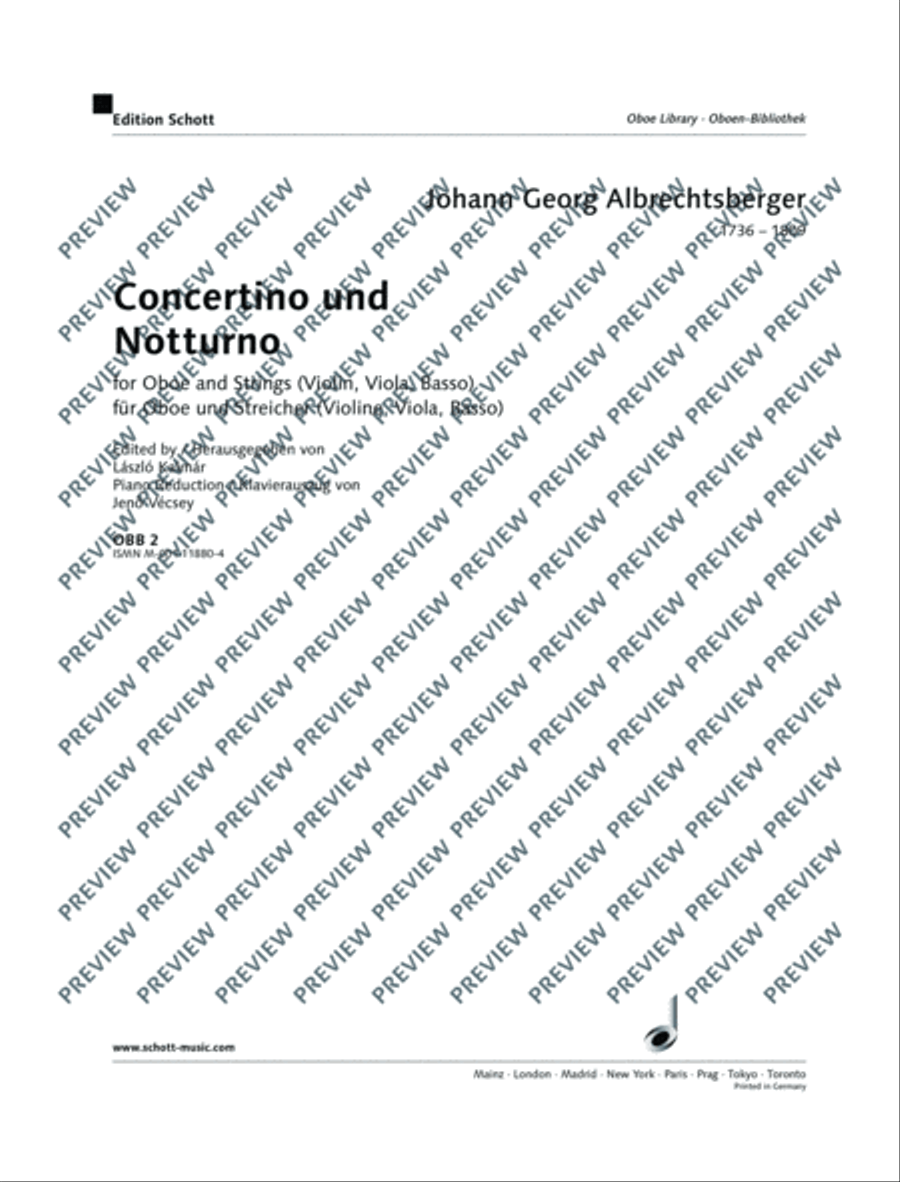 Concertino G major and Nocturne C major Oboe scores gallery preview page 2