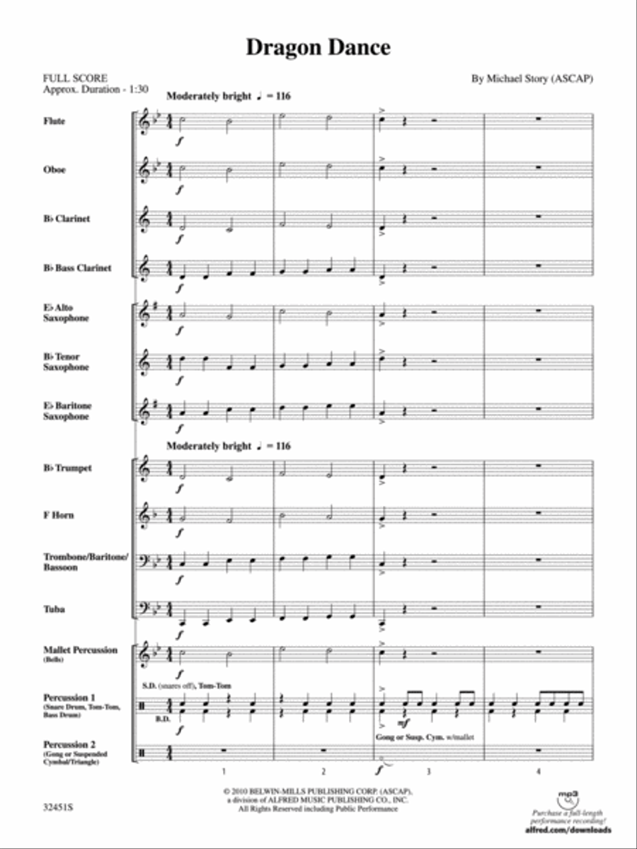 Dragon Dance Concert Band scores gallery preview page 2