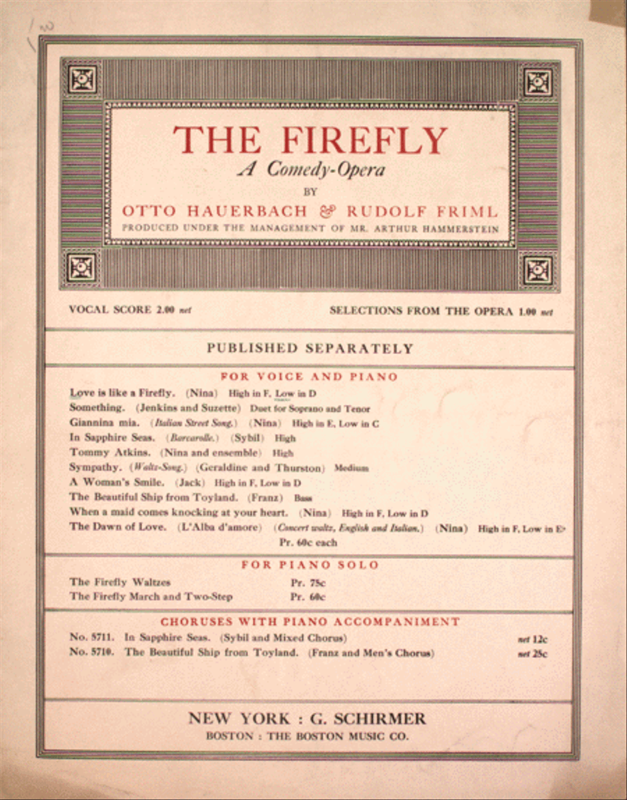Love is Like a Firefly Voice scores gallery preview page 1