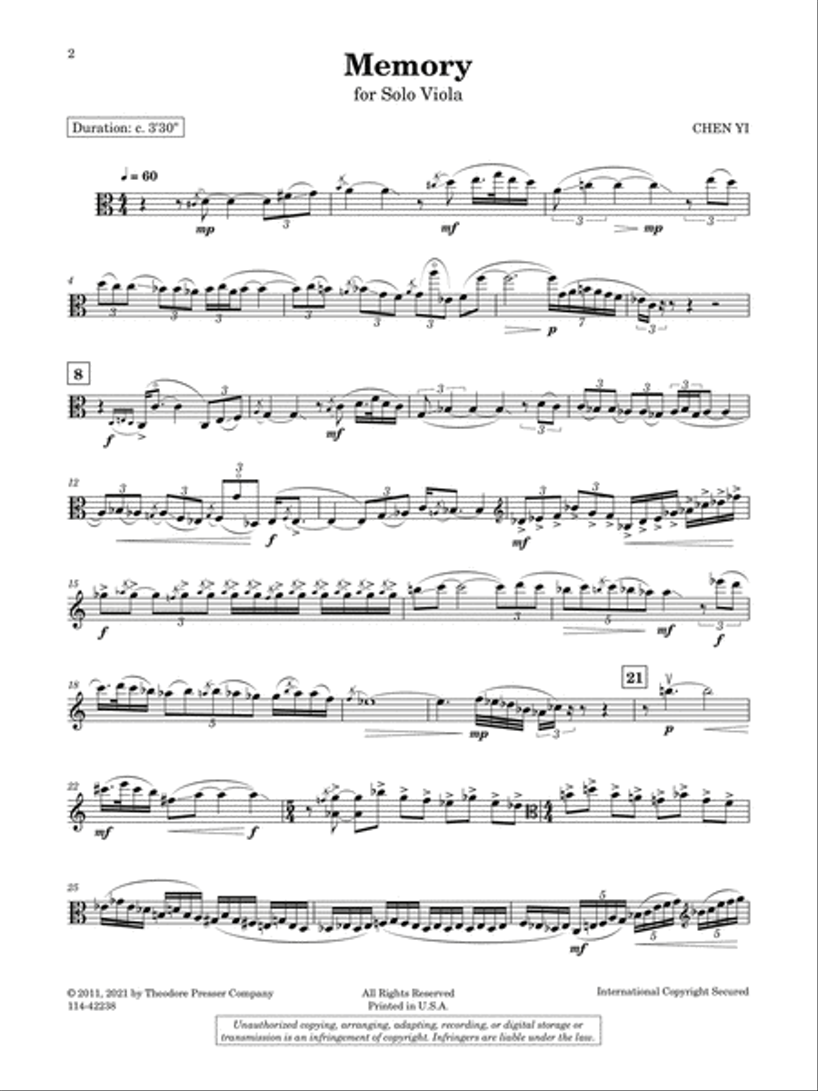 Memory Memory Chamber Music scores gallery preview page 2