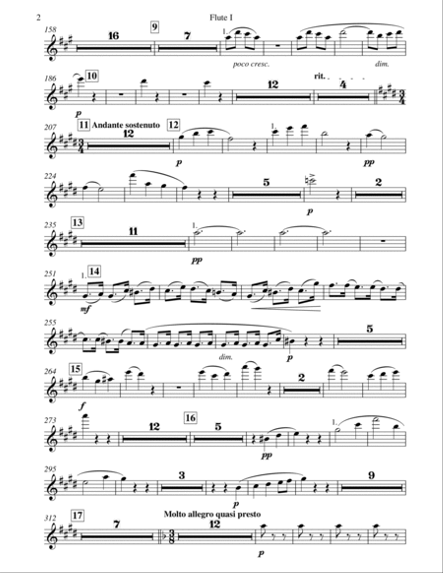 Saint Saens Morceau de concert, Op.154 for Harp and Orchestra (Complete parts without Solo Harp Part Full Orchestra scores gallery preview page 2