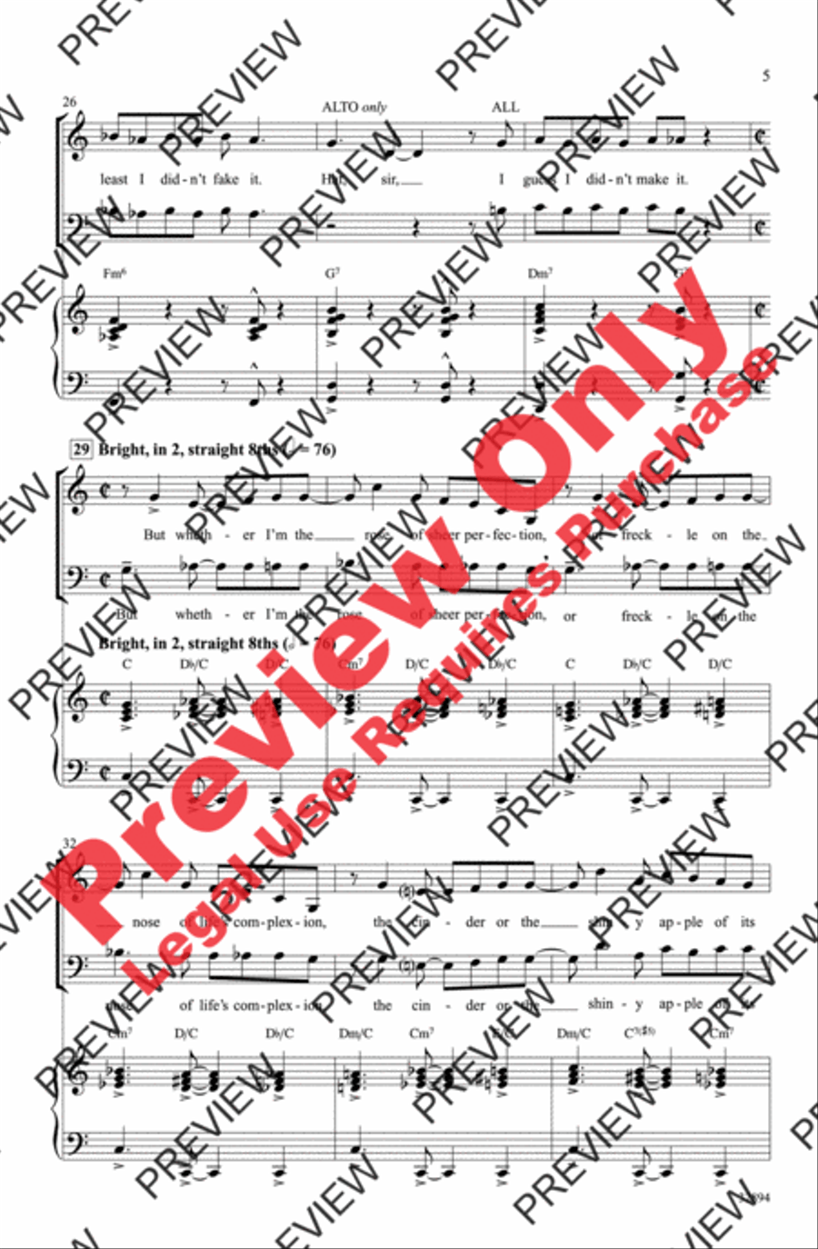 Don't Rain on My Parade 3-Part scores gallery preview page 5