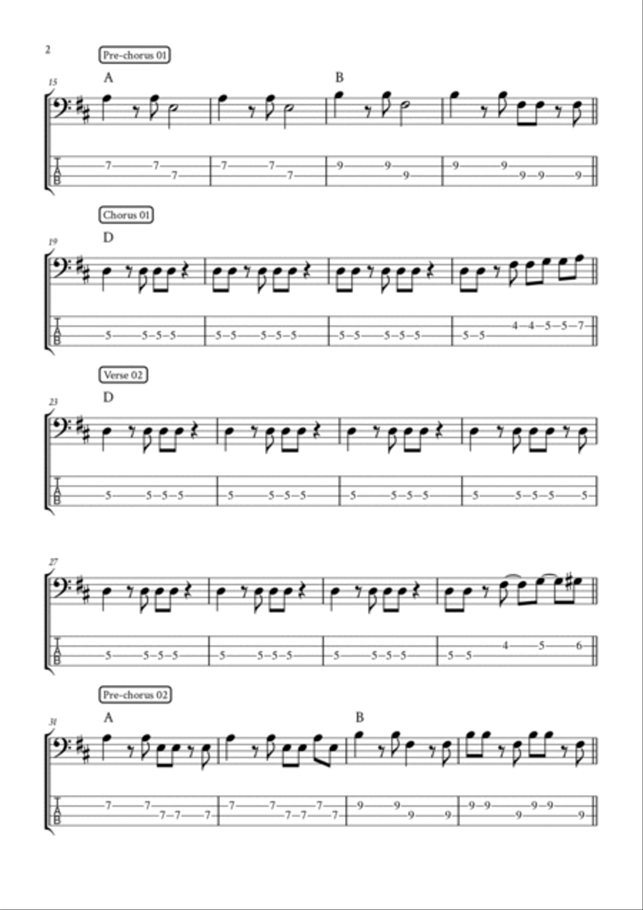 Proud Mary Bass Guitar scores gallery preview page 2