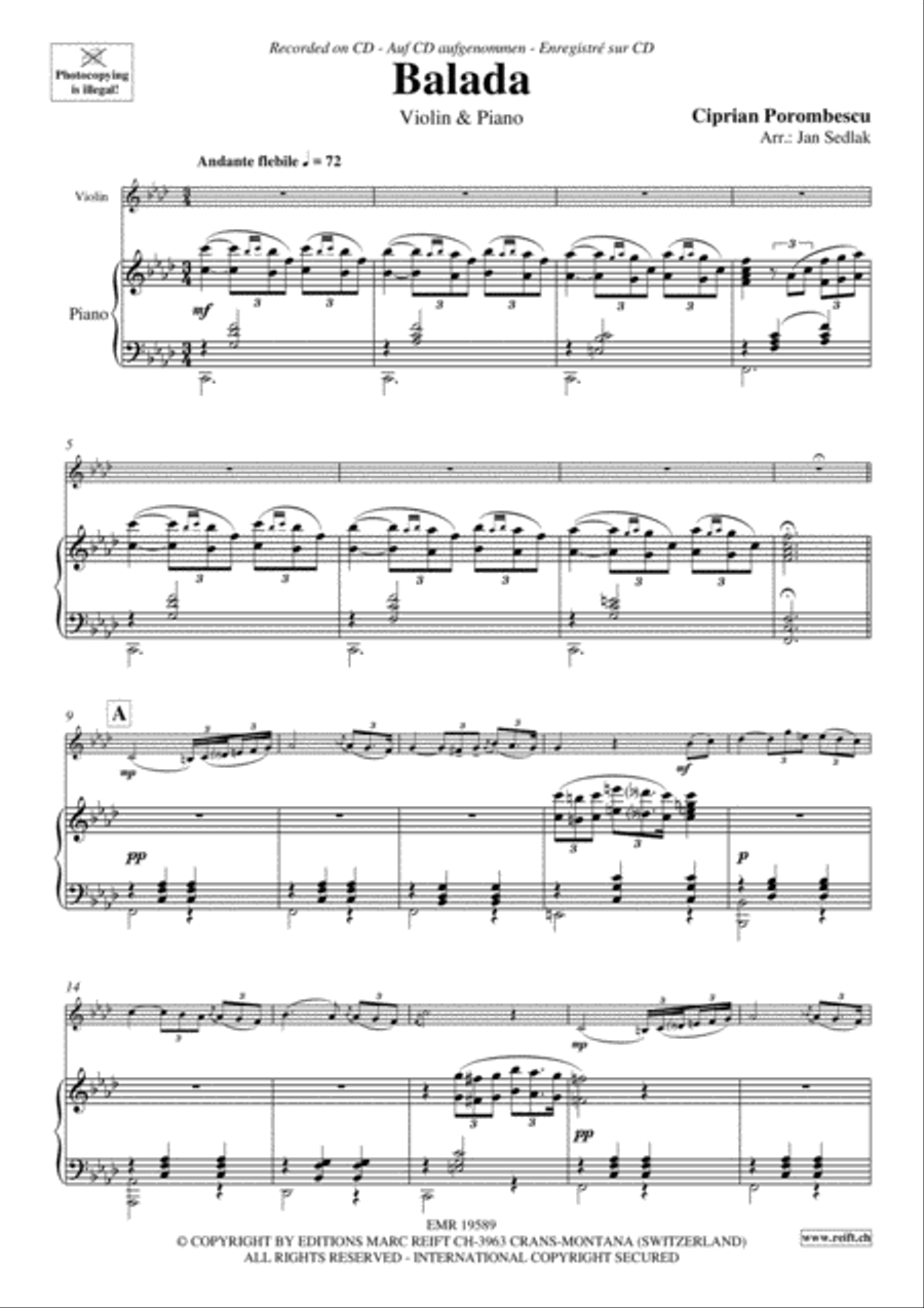 Balada Violin Solo scores gallery preview page 3