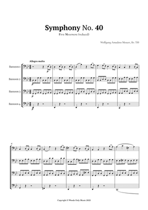 Book cover for Symphony No. 40 by Mozart for Bassoon Quartet