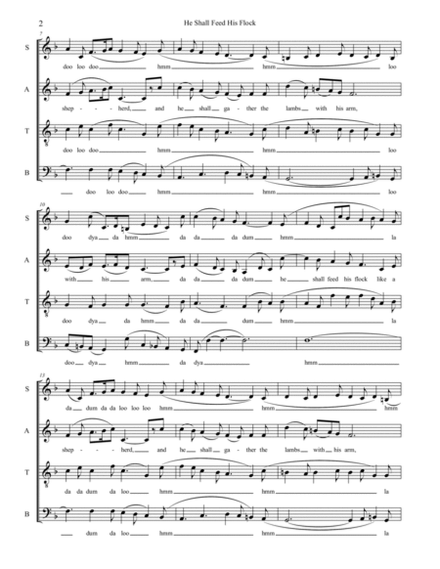 He Shall Feed His Flock : SATB Acapella