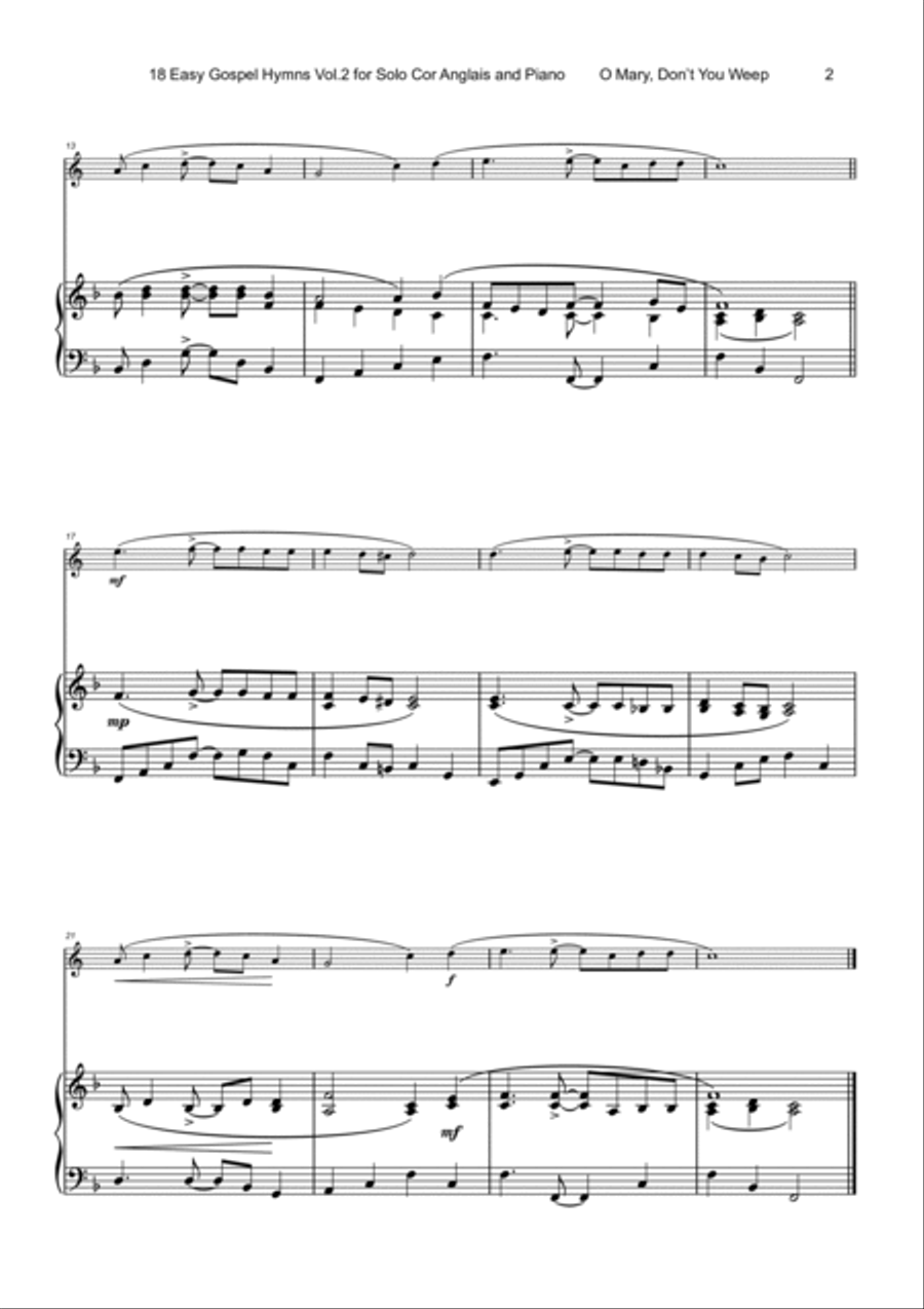 18 Gospel Hymns Vol.2 for Solo Cor Anglais and Piano English Horn scores gallery preview page 3