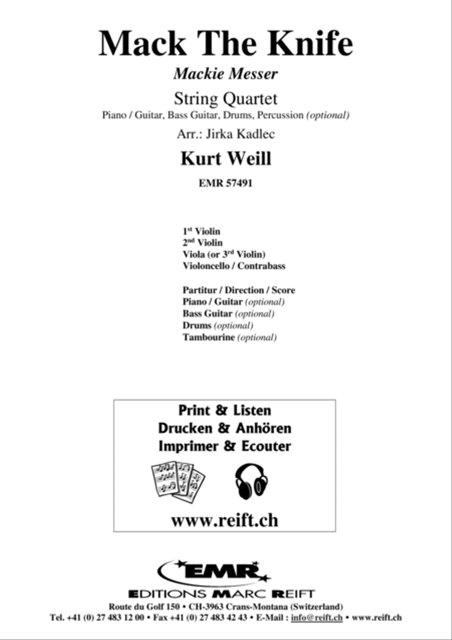 Mack The Knife String Quartet scores gallery preview page 2