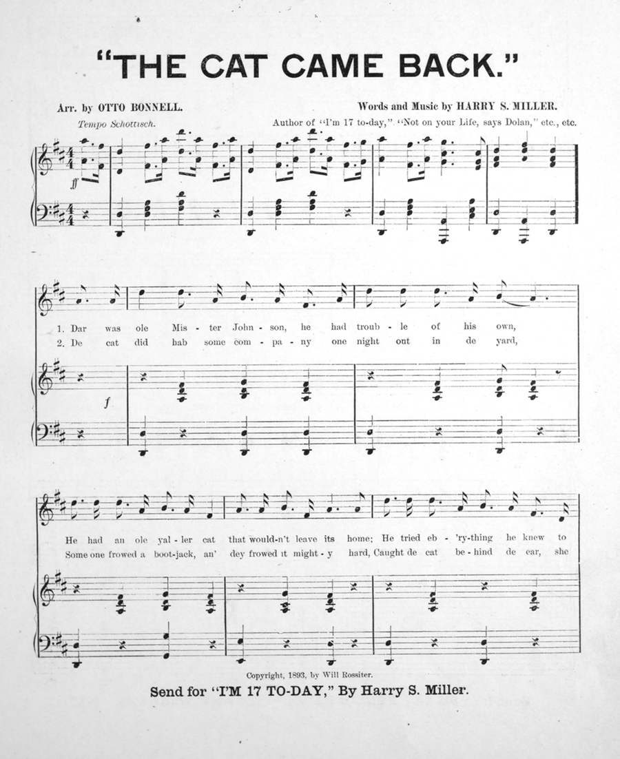 The Cat Came Back The Cat Came Back Piano, Vocal scores gallery preview page 2