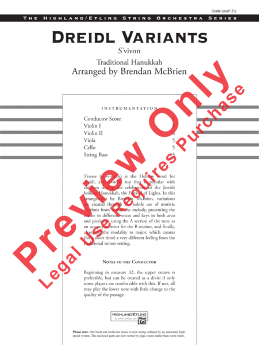 Dreidl Variants Dreidl Variants String Orchestra scores gallery preview page 14