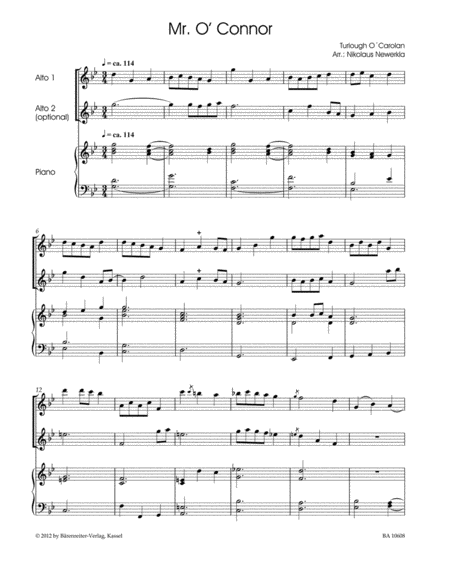 The Music of an Irish Harper for Recorder (Flute) and Piano (second part ad lib.)
