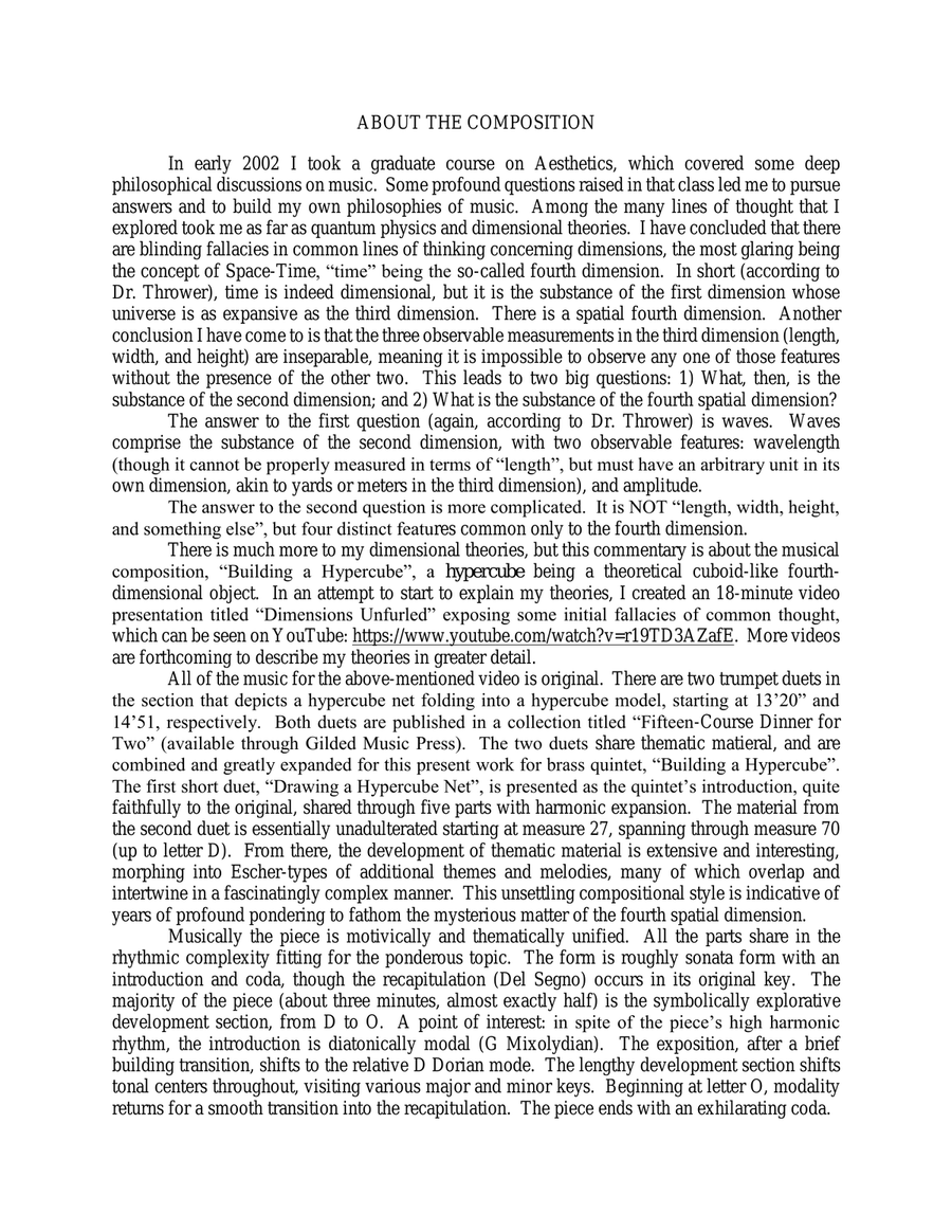 Building a Hypercube, Op. 86 Chamber Music scores gallery preview page 4