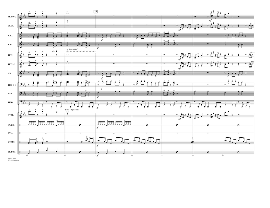 Hot Hot Hot - Full Score Marching Band scores gallery preview page 4
