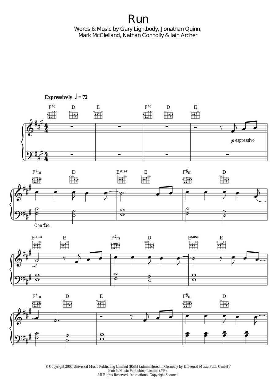Run Easy Piano scores gallery preview page 1