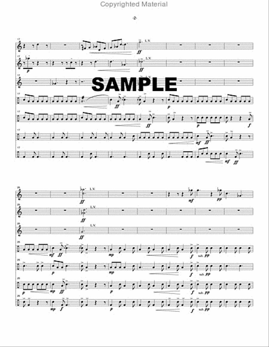 Fanfare Bravo (score only) Percussion Ensemble scores gallery preview page 3