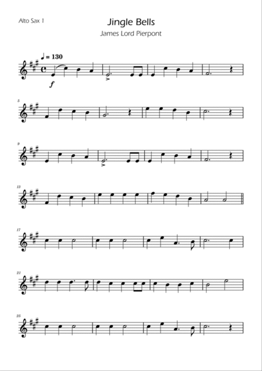 Jingle Bells - Alto Sax Duet w/ Piano Woodwind Duet scores gallery preview page 4