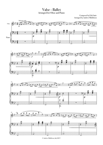 Valse - Ballet arranged for Oboe and Piano image number null