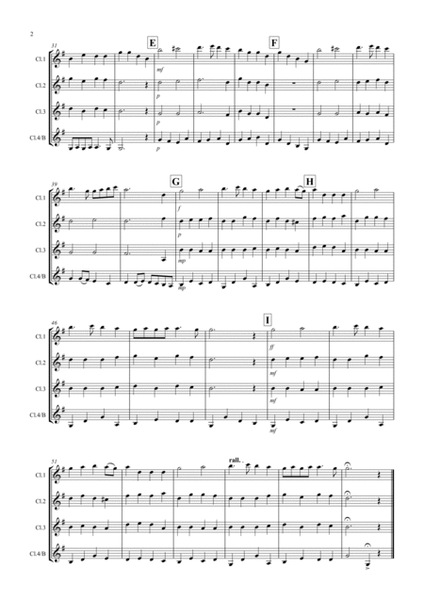 Trumpet Voluntary for Clarinet Quartet by Jeremiah Clarke Clarinet Solo - Digital Sheet Music