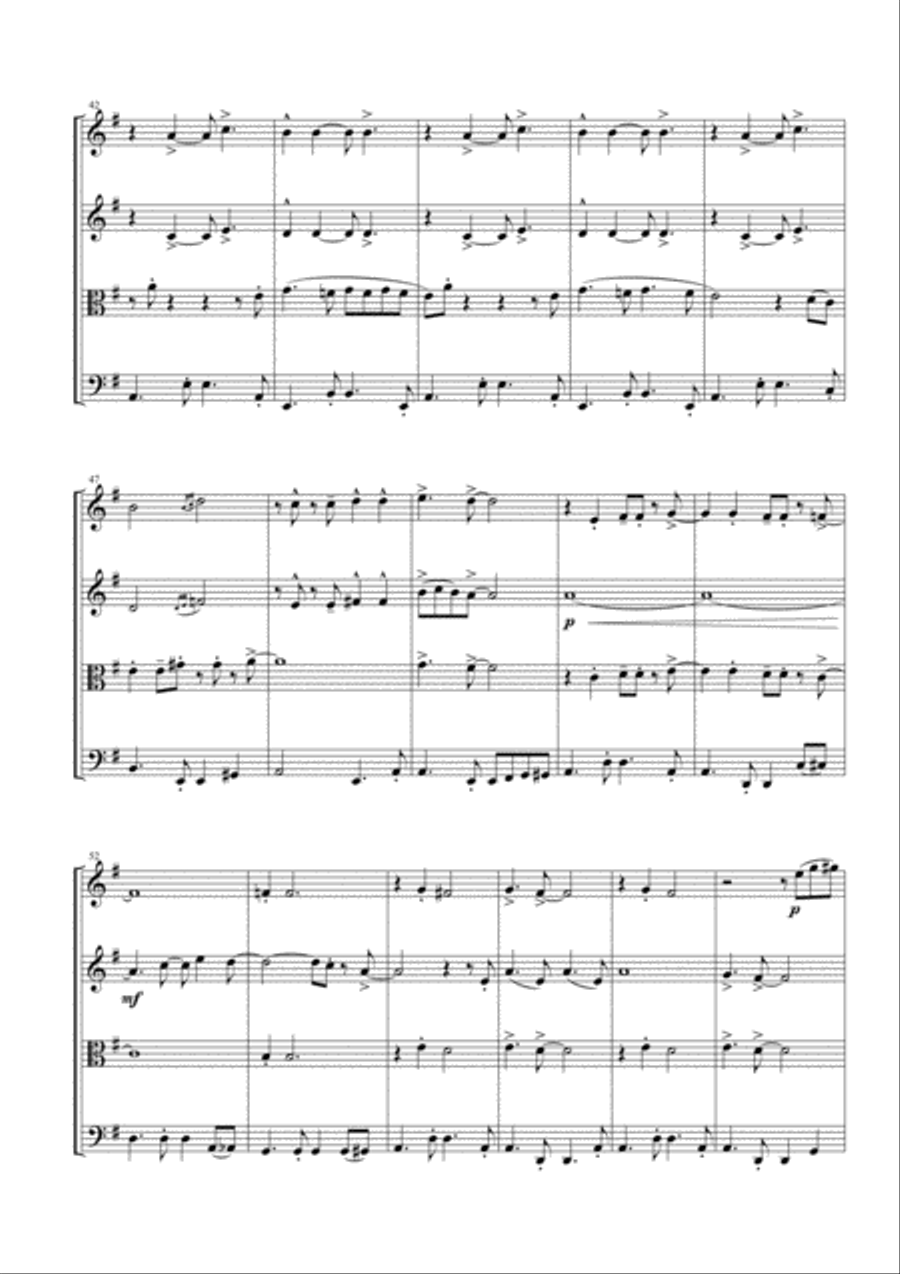 Mas Que Nada String Quartet scores gallery preview page 4