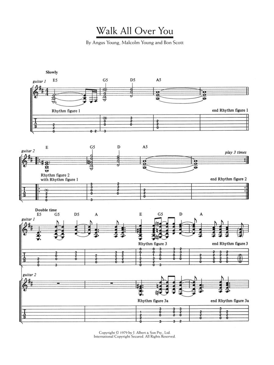 Walk All Over You Walk All Over You Guitar Tablature scores gallery preview page 1