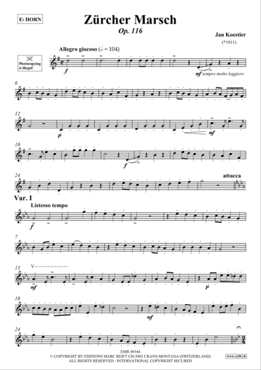 Zurcher Marsch Zurcher Marsch Horn scores gallery preview page 2