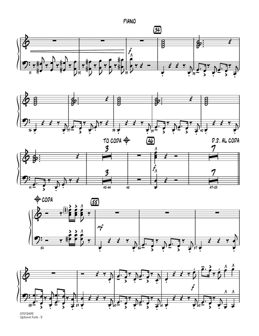 Uptown Funk! - Piano Jazz Ensemble scores gallery preview page 2