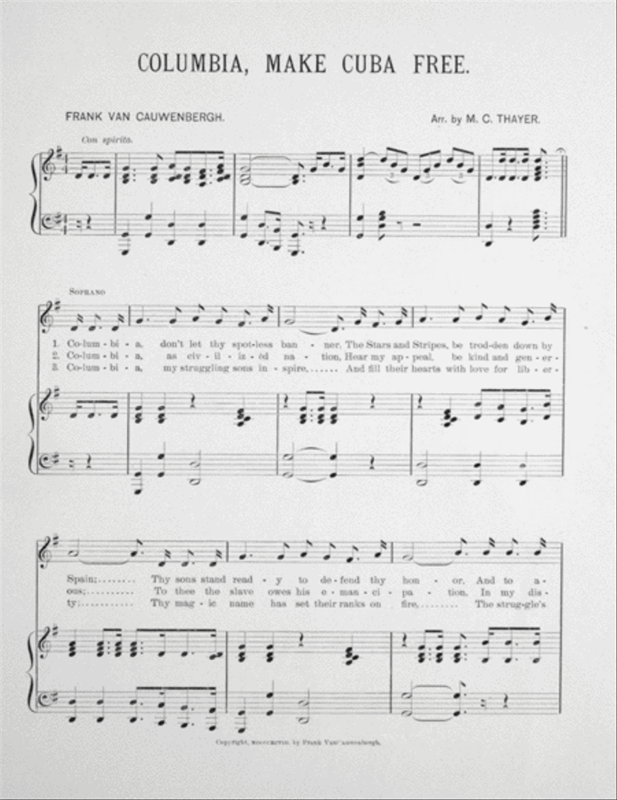 Columbia Make Cuba Free. Patriotic Solo and Chorus Choir scores gallery preview page 2