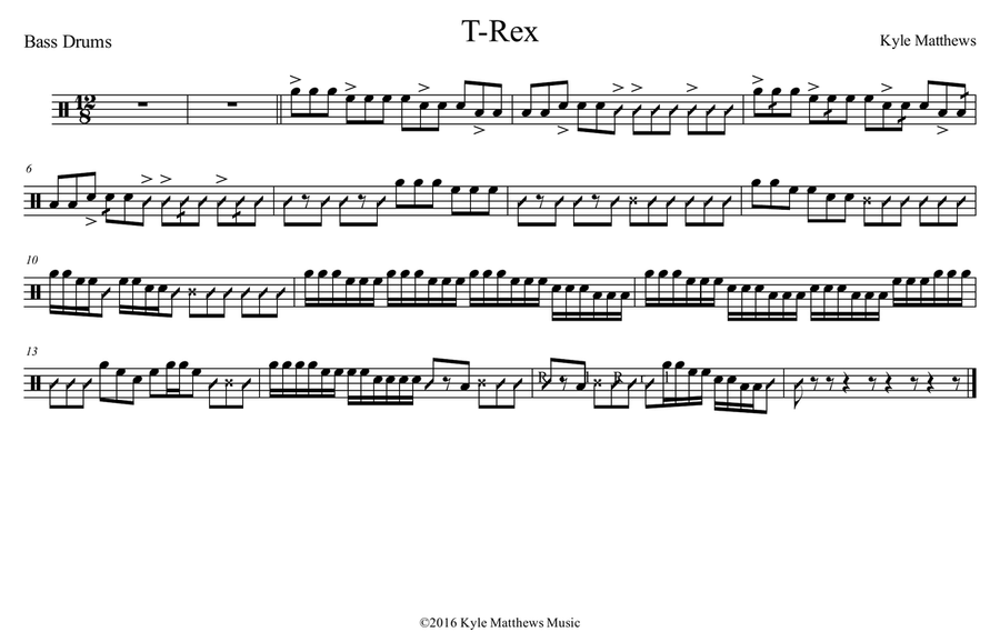 T-Rex Drumline Warmup T-Rex Drumline Warmup Marching Band scores gallery preview page 3