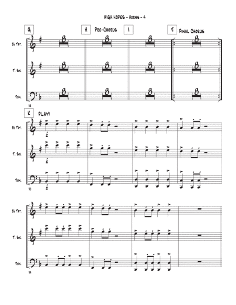 High Hopes Tenor Saxophone scores gallery preview page 4