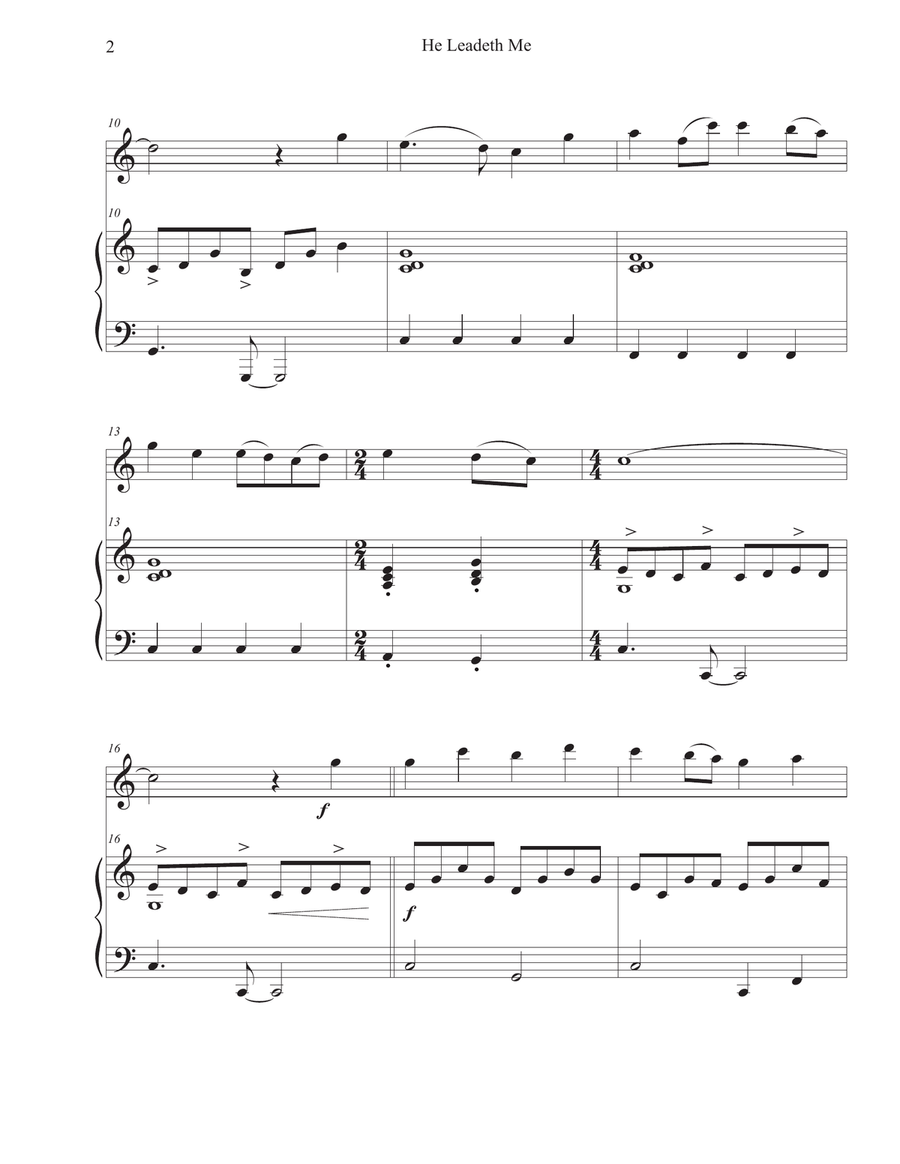 He Leadeth Me (Violin-Piano) Violin Solo scores gallery preview page 2