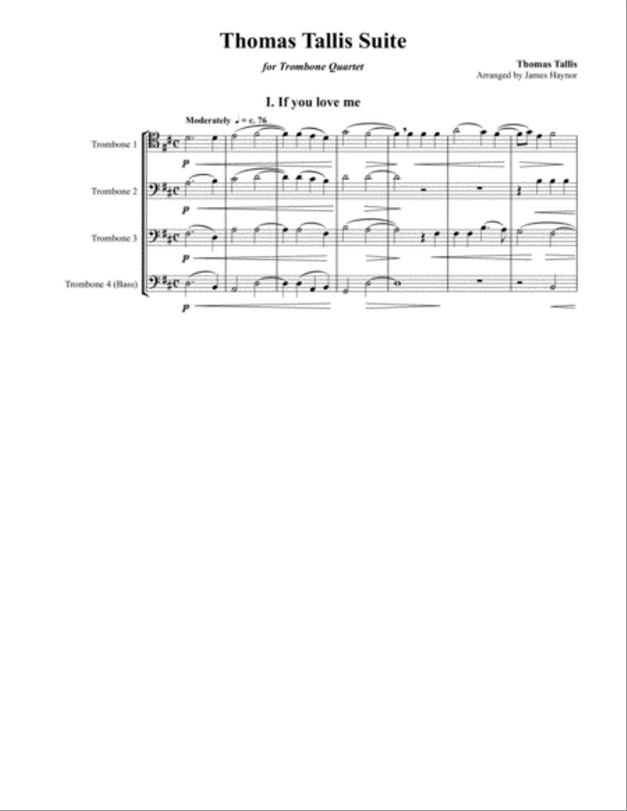 Thomas Tallis Suite for Trombone Quartet Trombone Quartet scores gallery preview page 2