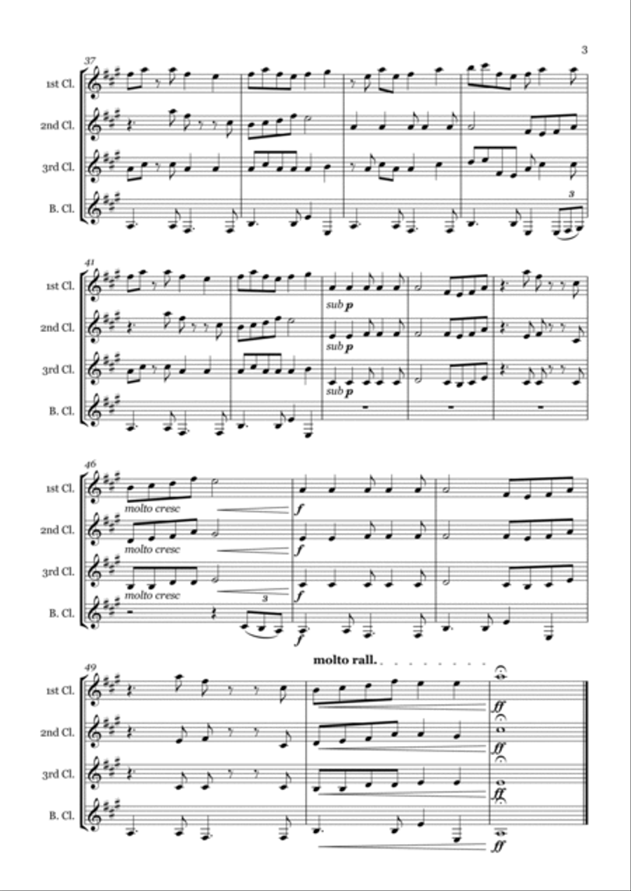 Always Look On The Bright Side Of Life Clarinet Quartet scores gallery preview page 3