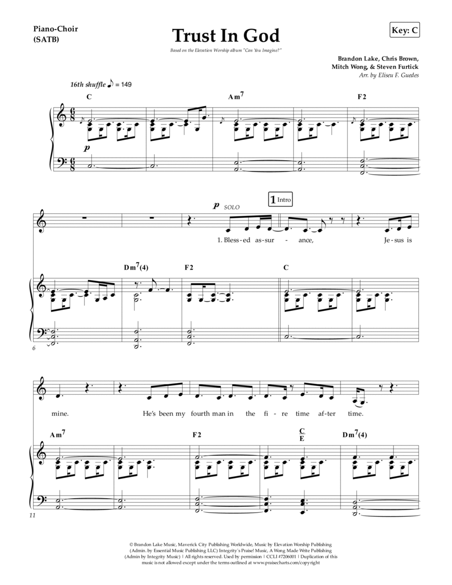 Trust In God Piano, Vocal, Guitar scores gallery preview page 1